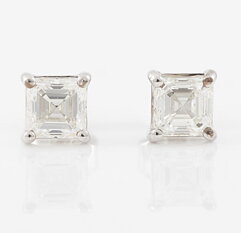 Square emerald cut 1 carat total.