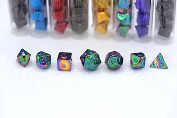 10MM Mini Metal RPG Rainbow Dice Set (7)