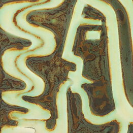 Gunnar Nylund (1950s) Unique Wall Plaque with Green/Brown Pipe Smoker Motif 15 cm
