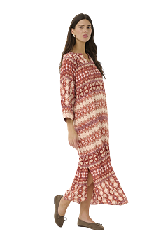 CRTIAH LONG SHIRT DRESS - ETHNIC GEOMETRIC - CREAM