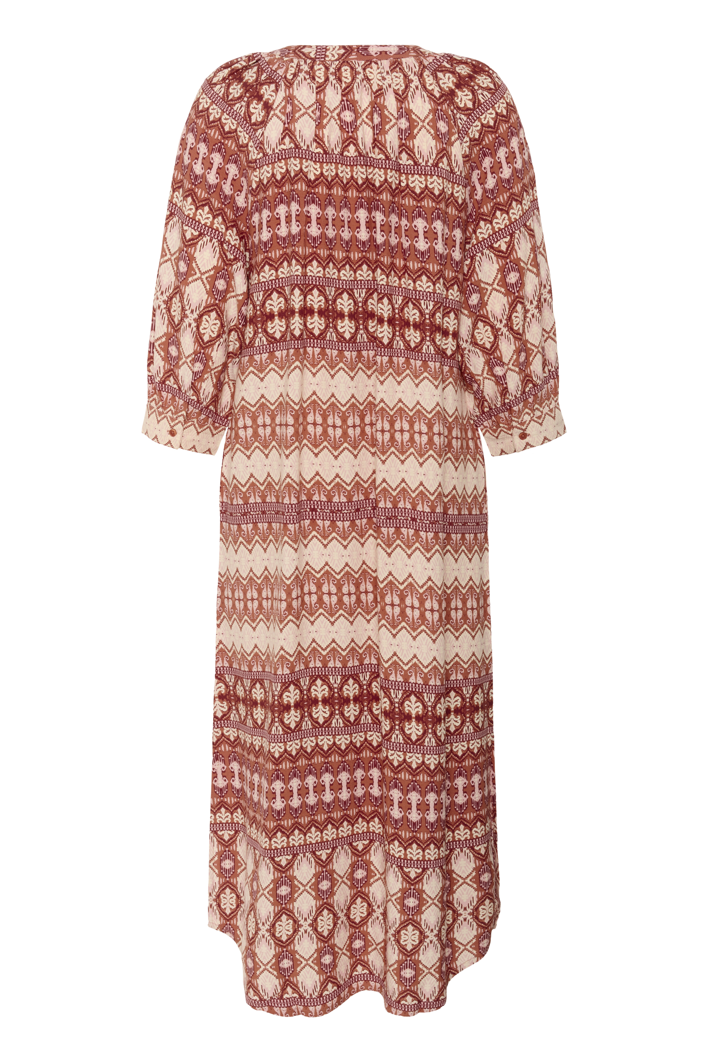 CRTIAH LONG SHIRT DRESS - ETHNIC GEOMETRIC - CREAM - 3