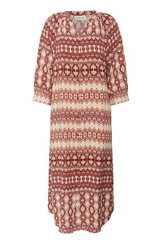 CRTIAH LONG SHIRT DRESS - ETHNIC GEOMETRIC - CREAM