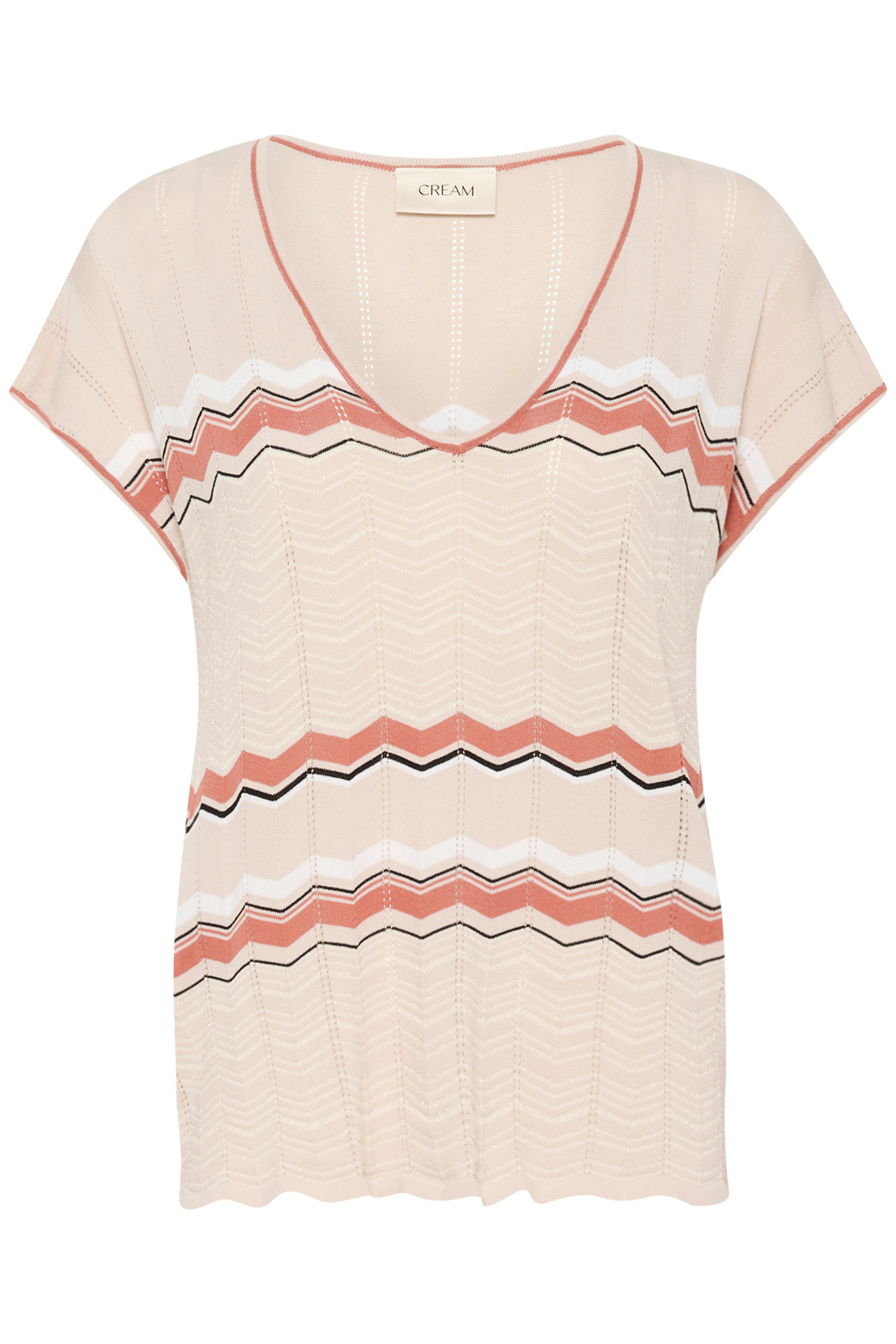 CRTOMMIN KNIT BLOUSE - BRUCHETTA ZIGZAG - CREAM - 2