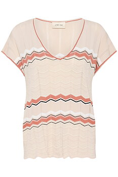 CRTOMMIN KNIT BLOUSE - BRUCHETTA ZIGZAG - CREAM