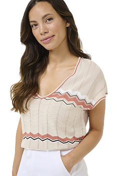 CRTOMMIN KNIT BLOUSE - BRUCHETTA ZIGZAG - CREAM