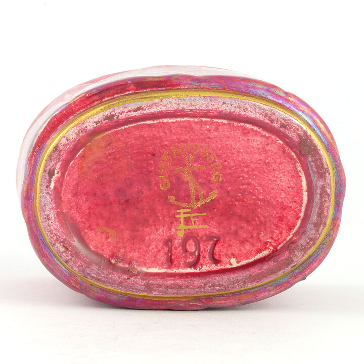 Josef Ekberg (1920s) Art Deco Bowl with Pink Luster Glaze 8 cm