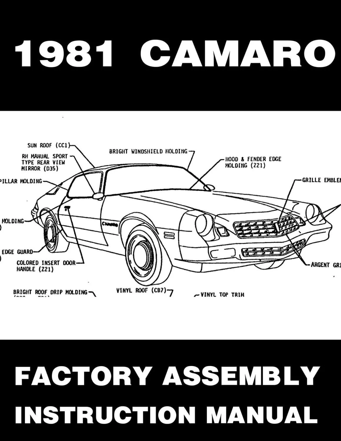 1981 Chevrolet Camaro Factory Assembly Instruction Manual