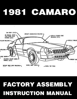 1981 Chevrolet Camaro Factory Assembly Instruction Manual