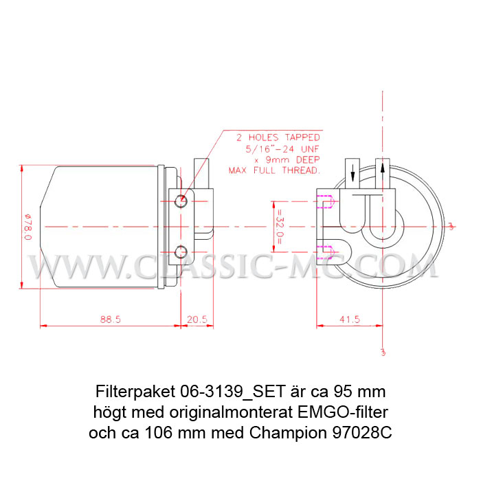 OIL FILTER KIT, EXTERN MOUNTING - 2