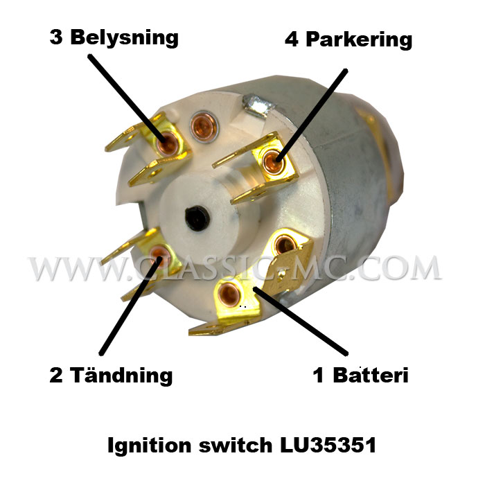 IGNITION SWITCH 1979-, 3-POS LUCAS - 3