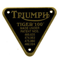 PATENT PLATE, T100 BRASS W/RIVETS