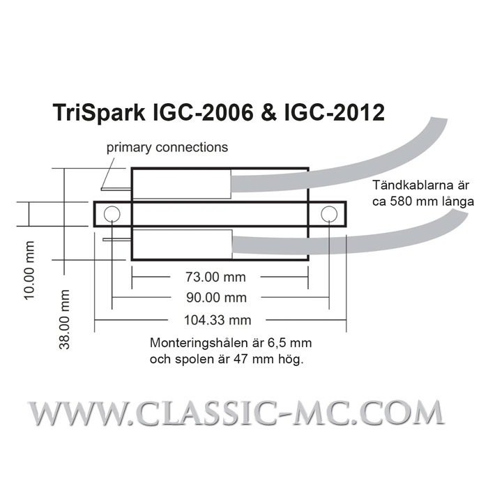 IGNITION COIL 12V, TWIN TRISPARK - 2
