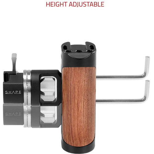 SHAPE Universal Pivoting Side Wooden Handgrip NATO Clamp with ARRI Rosette - 4