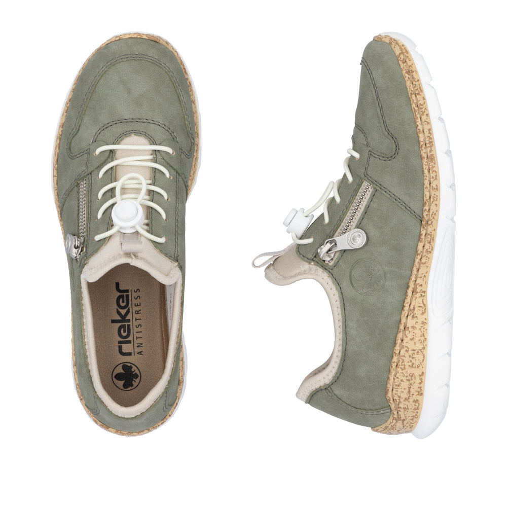 Rieker Damsneaker snabbsnörning Grön - 8