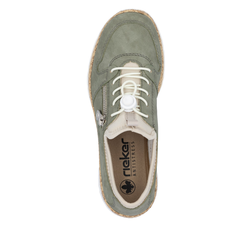 Rieker Damsneaker snabbsnörning Grön - 4