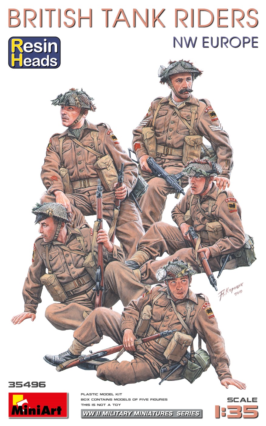 1/35 British Tank Riders (NW Europe). Resin Heads