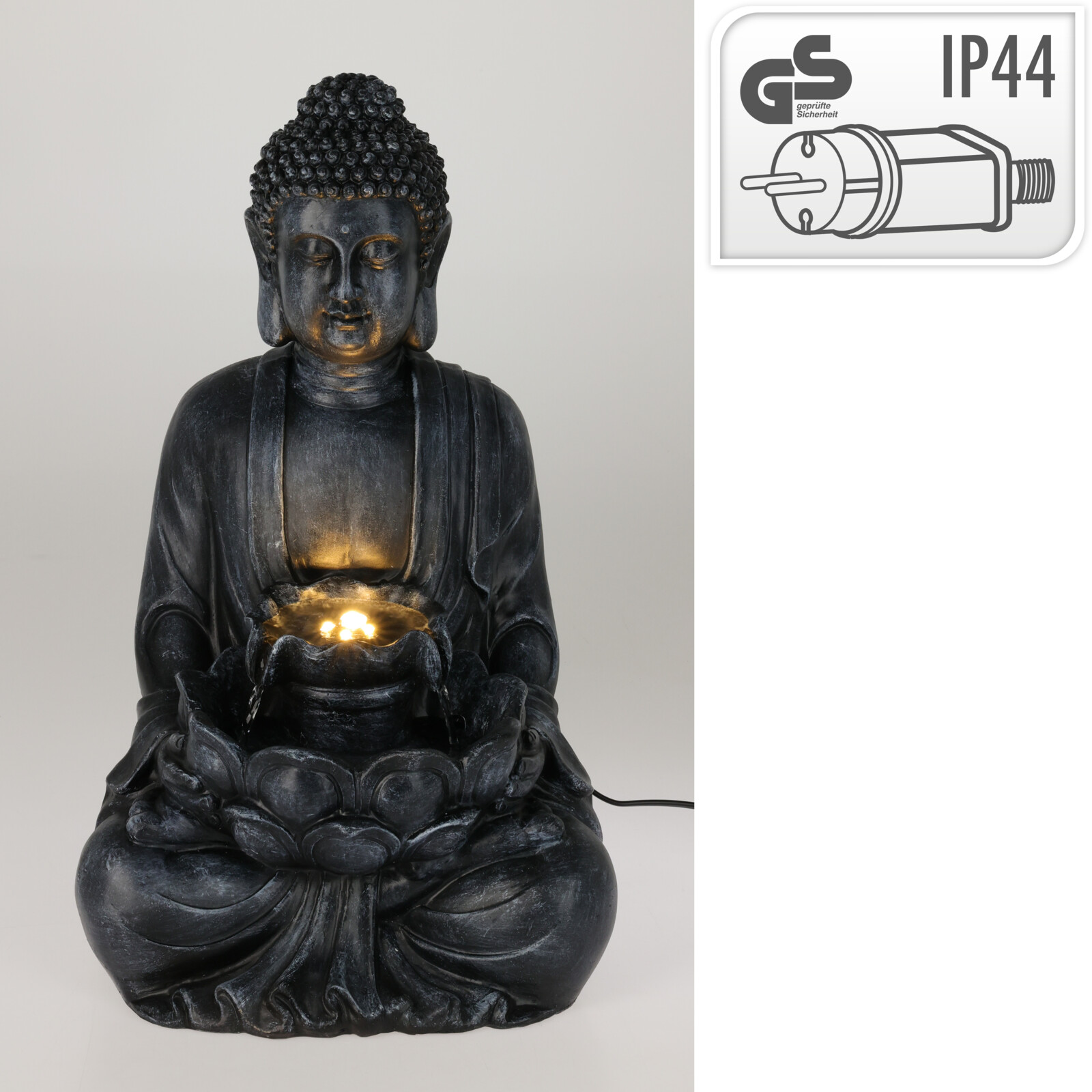 Fontän buddha med LED-ljus