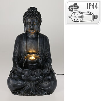 Fontän buddha med LED-ljus
