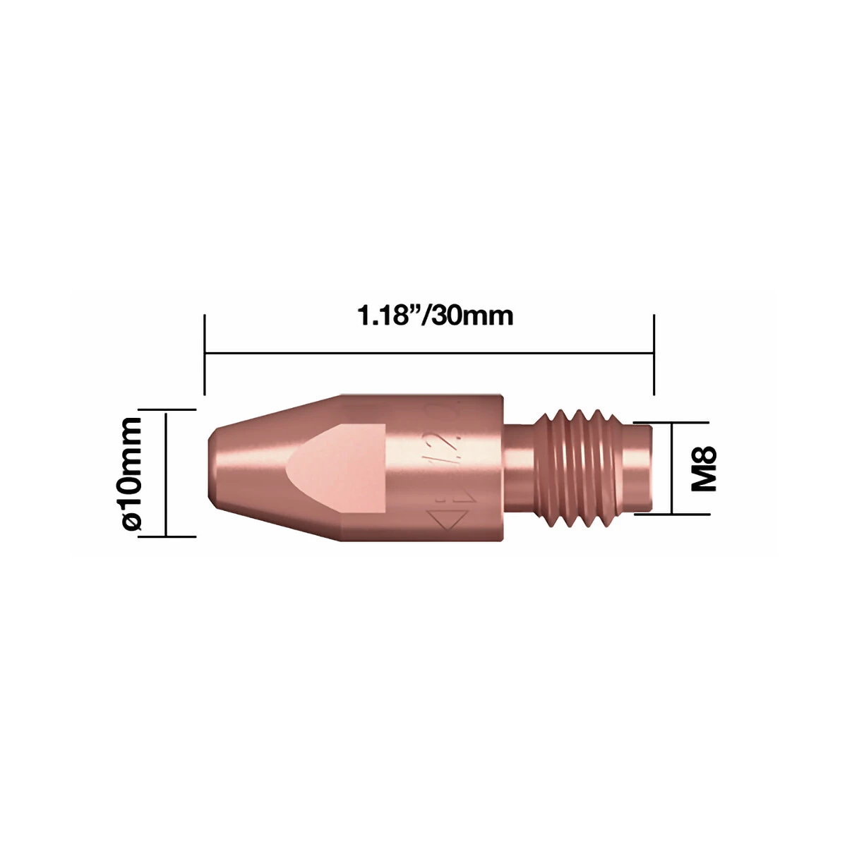 Kontaktrör M8 1,2mm/30mm CRZR 10st