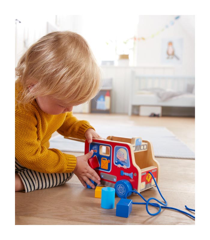 Haba Dragleksak Brandbil med sortering - 3