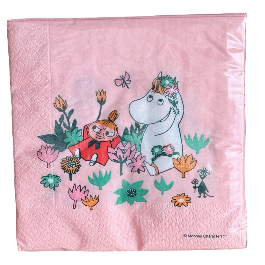 Moomin Napkins - Little My & Snorkmaiden Pink