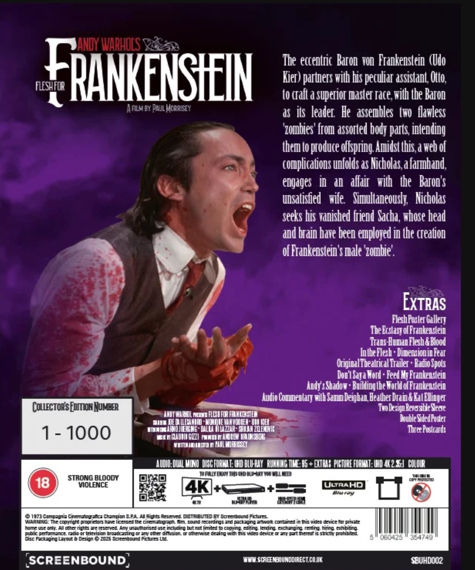 Andy Warhol Presents: Flesh For Frankenstein (Limited Edition) (ej svensk text) (4K Ultra HD) - 2