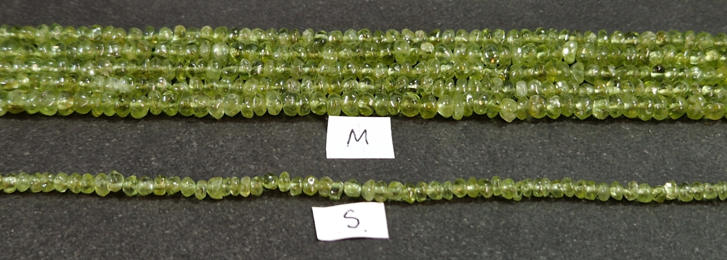Peridot Pärlor på Sträng - Grov fasett
