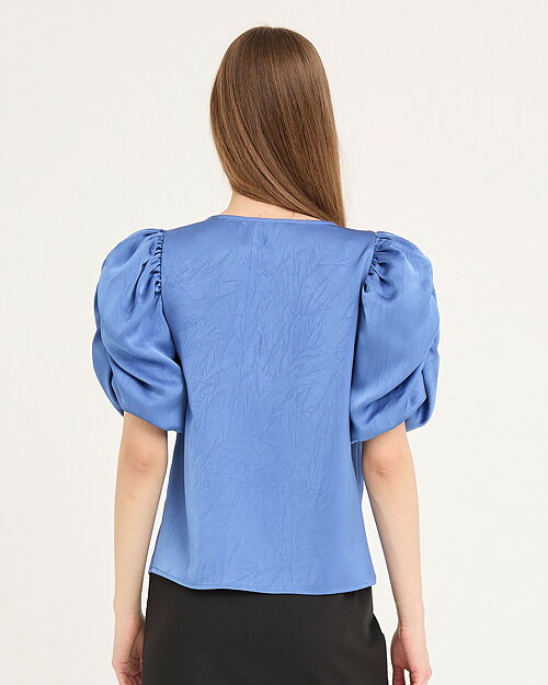 Blus Sinda puffärm blå - 2