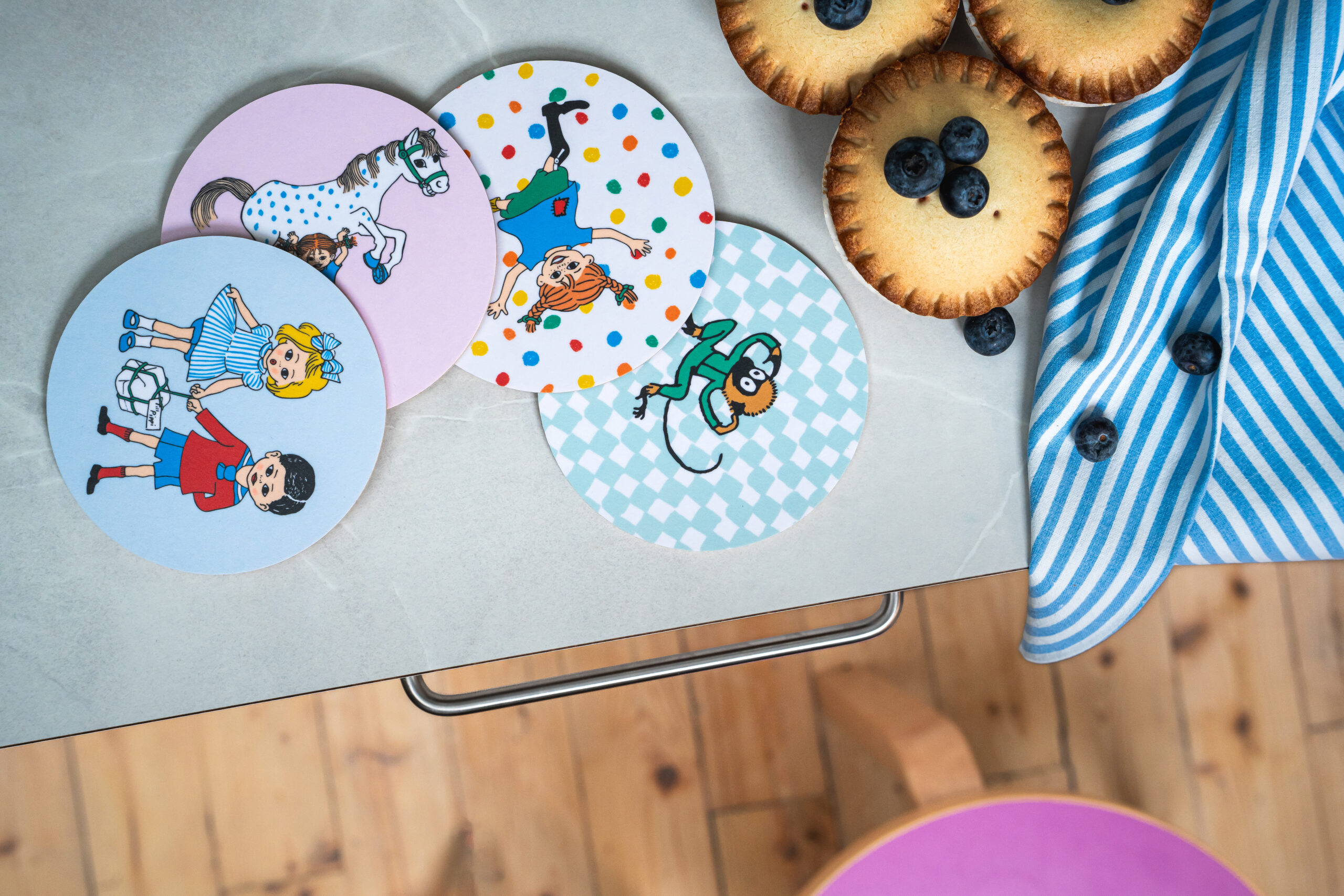 Pippi Långstrump Glasunderlägg - 4-Pack i fin plåtburk - 2