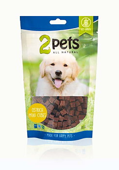 Hundgodis i minicubes av struts - 2pets 100g