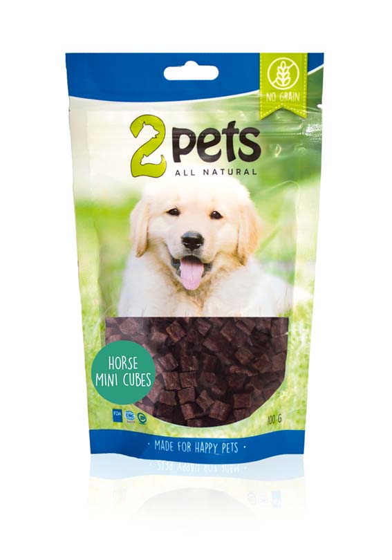 Hundgodis i minicubes av häst - 2pets 100g