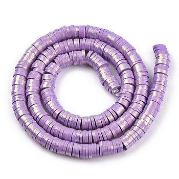 Heishi pärlor i fimo ljuslila 
