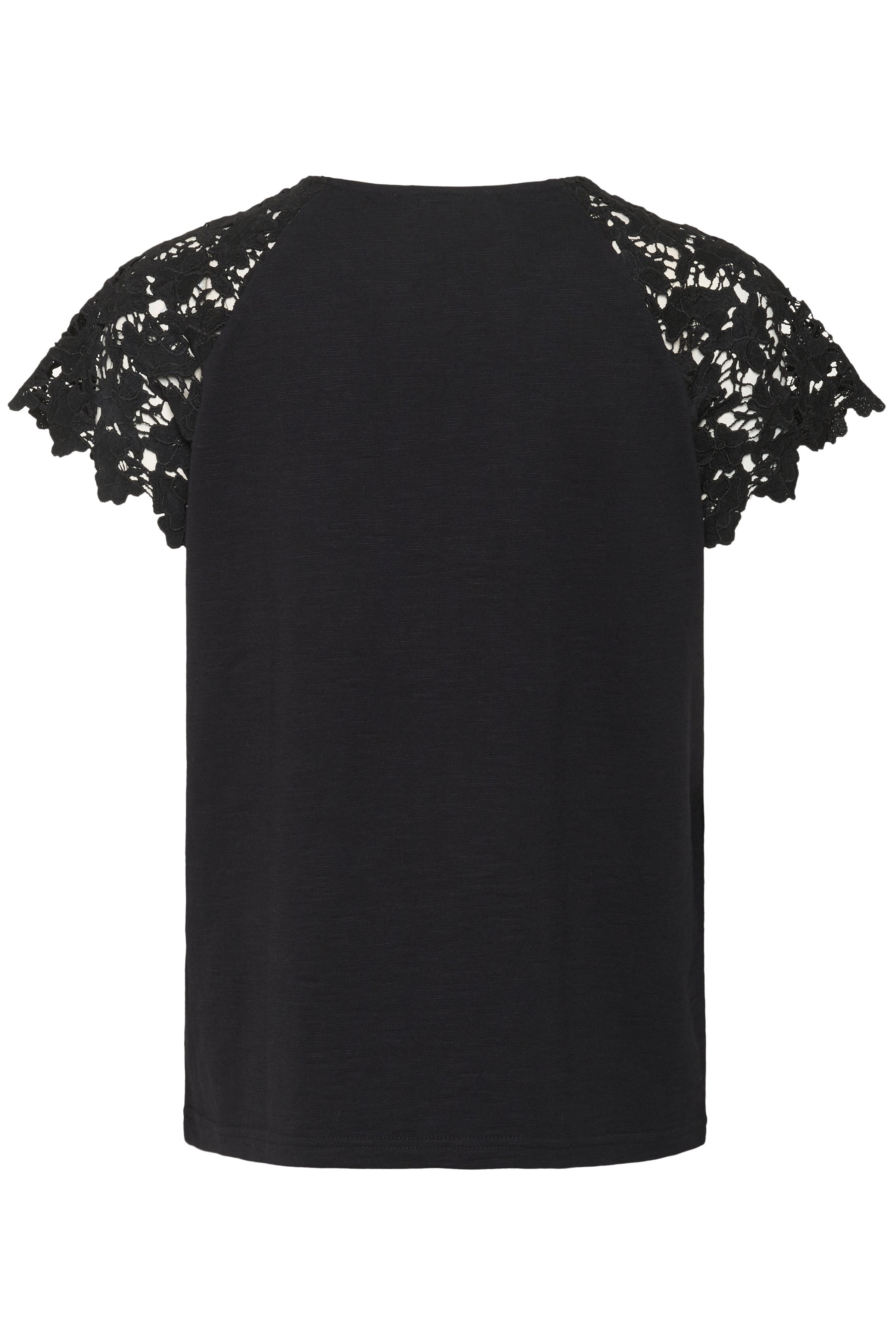 CRFin T-Shirt Svart top med kort spetsärm - 5