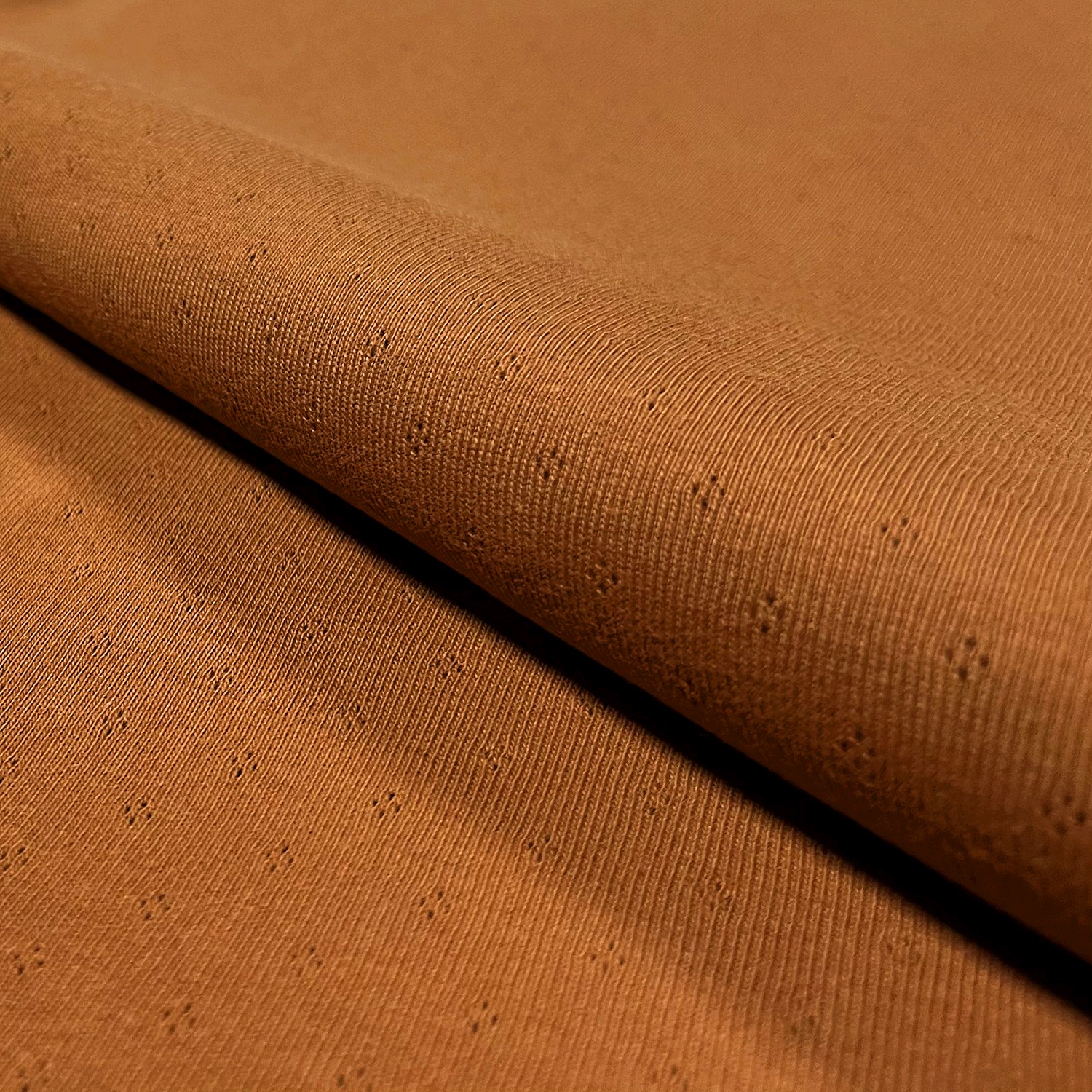 POINTELLE JERSEY - WARM COGNAC