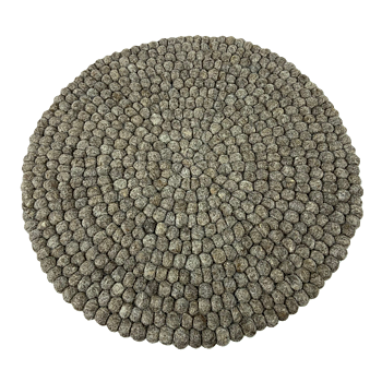Wooldesign grytunderlägg av ullbollar, 33 cm, naturbrun
