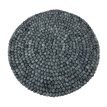 Wooldesign grytunderlägg av ullbollar, 33 cm, grafitgrå