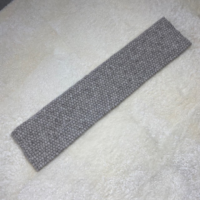 Wooldesign grytunderlägg & löpare av ullbollar, 20x90 cm, beige