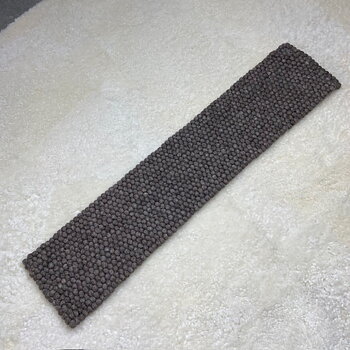 Wooldesign grytunderlägg & löpare av ullbollar, 20x90 cm, naturbrun