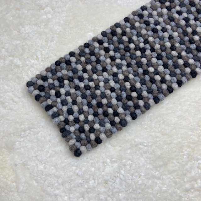 Wooldesign grytunderlägg & löpare av ullbollar, 20x90 cm, mix - 2