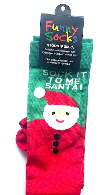 Stödstrumpa Tomtemotiv 34-38                     6-pack