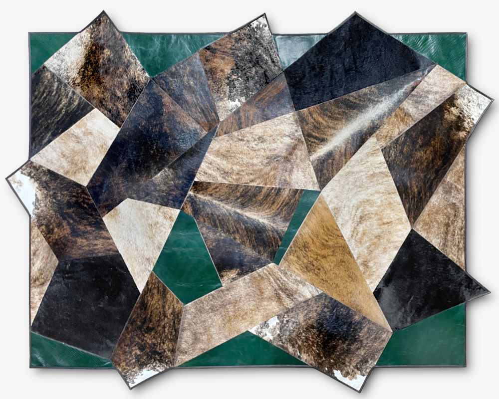 Lädermatta i oregelbunden form 200 x 280 cm