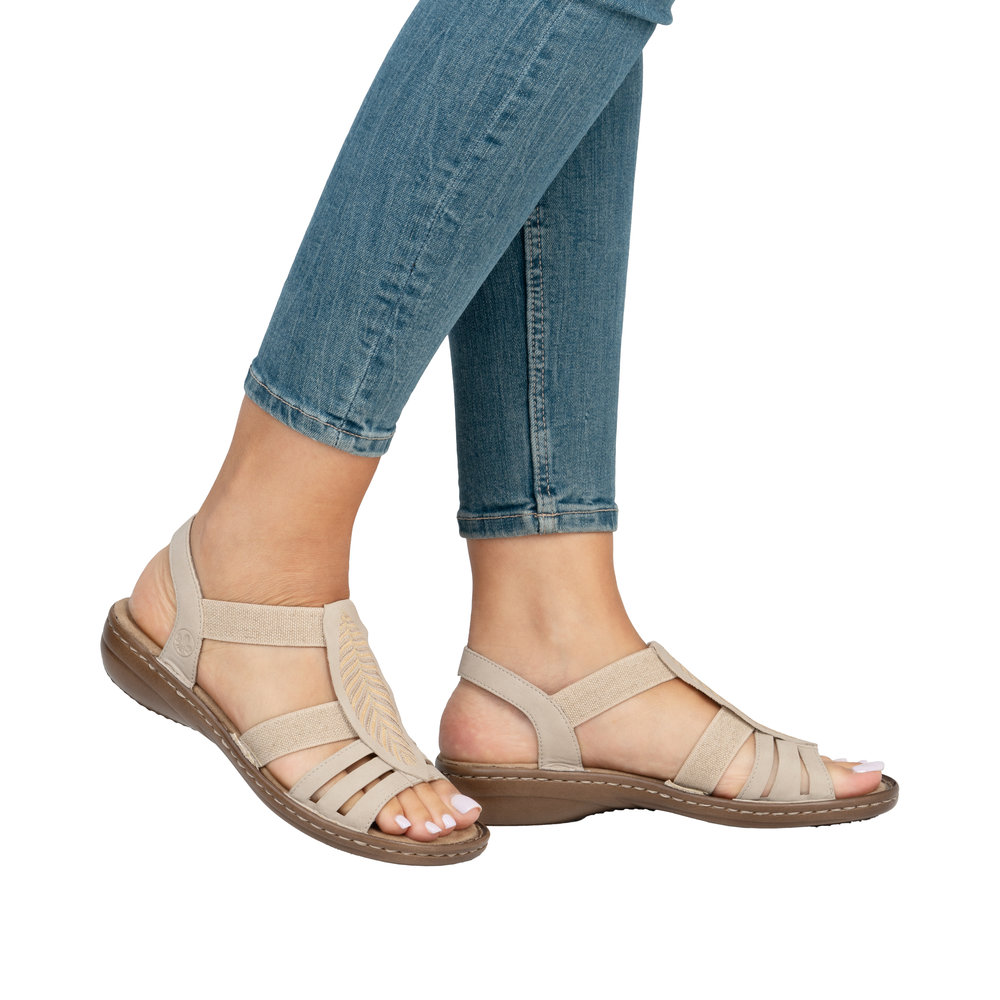 Rieker Resårsandal Beige - 9