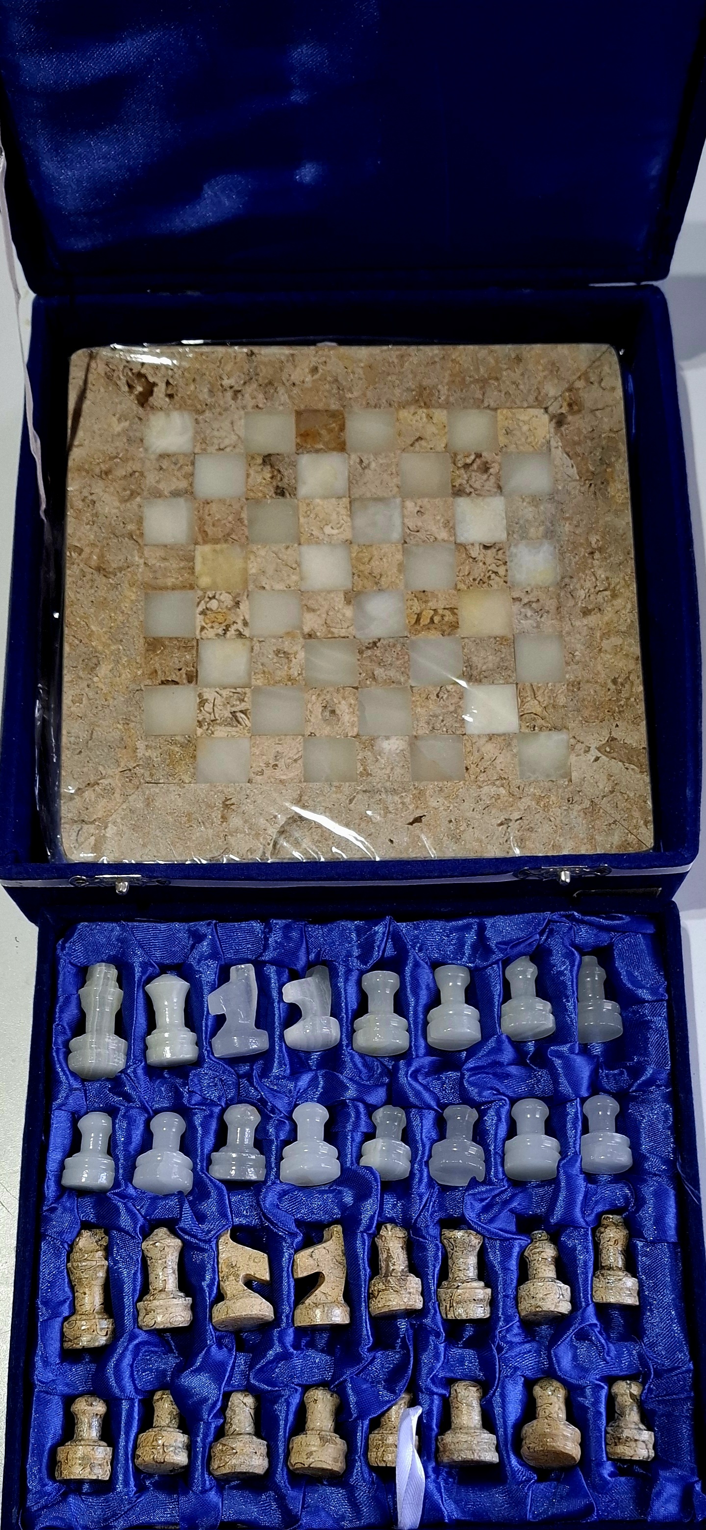 Schackbräde -  Fossil Marmor och Onyx - 5