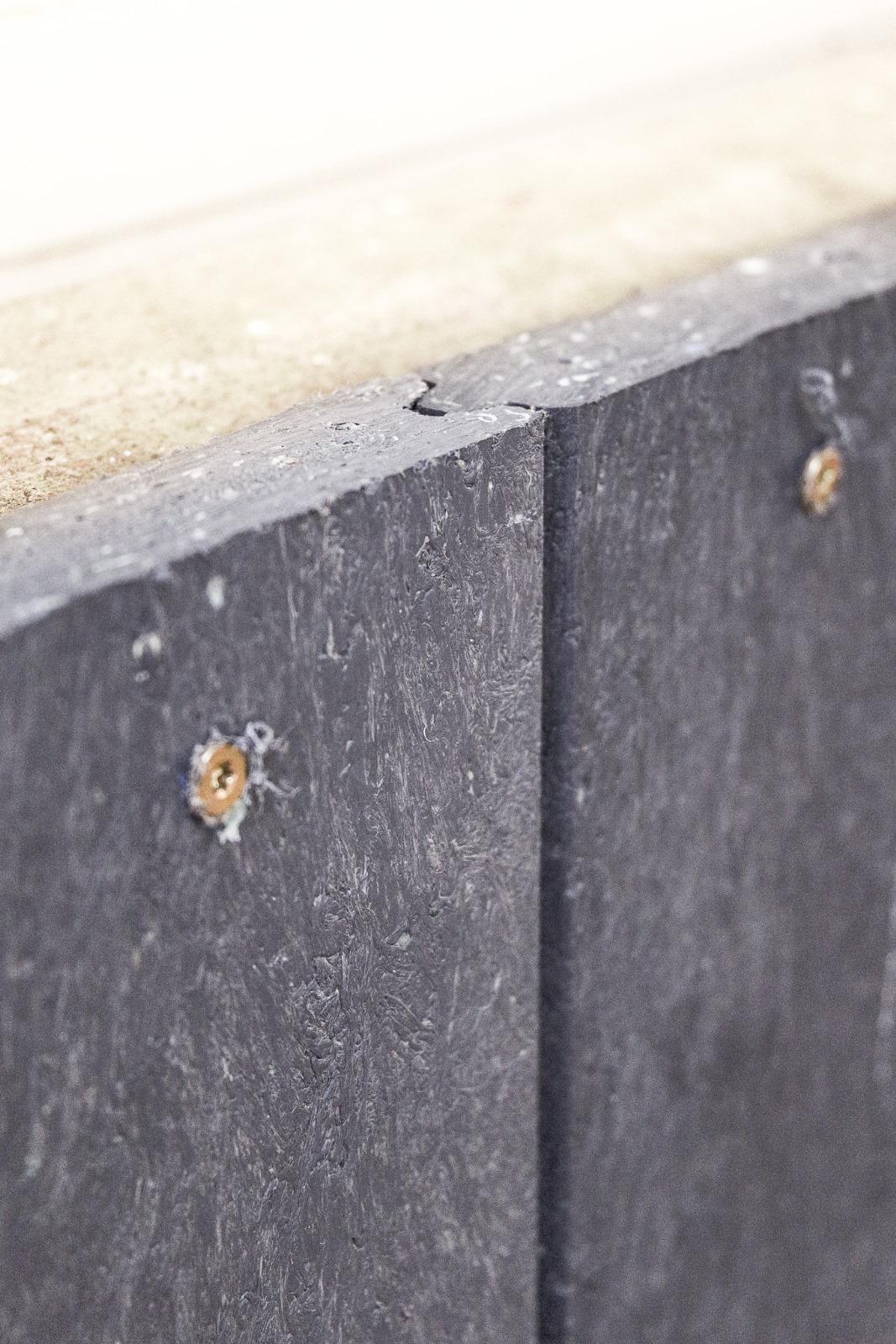 Spåntade PVC plank detalj