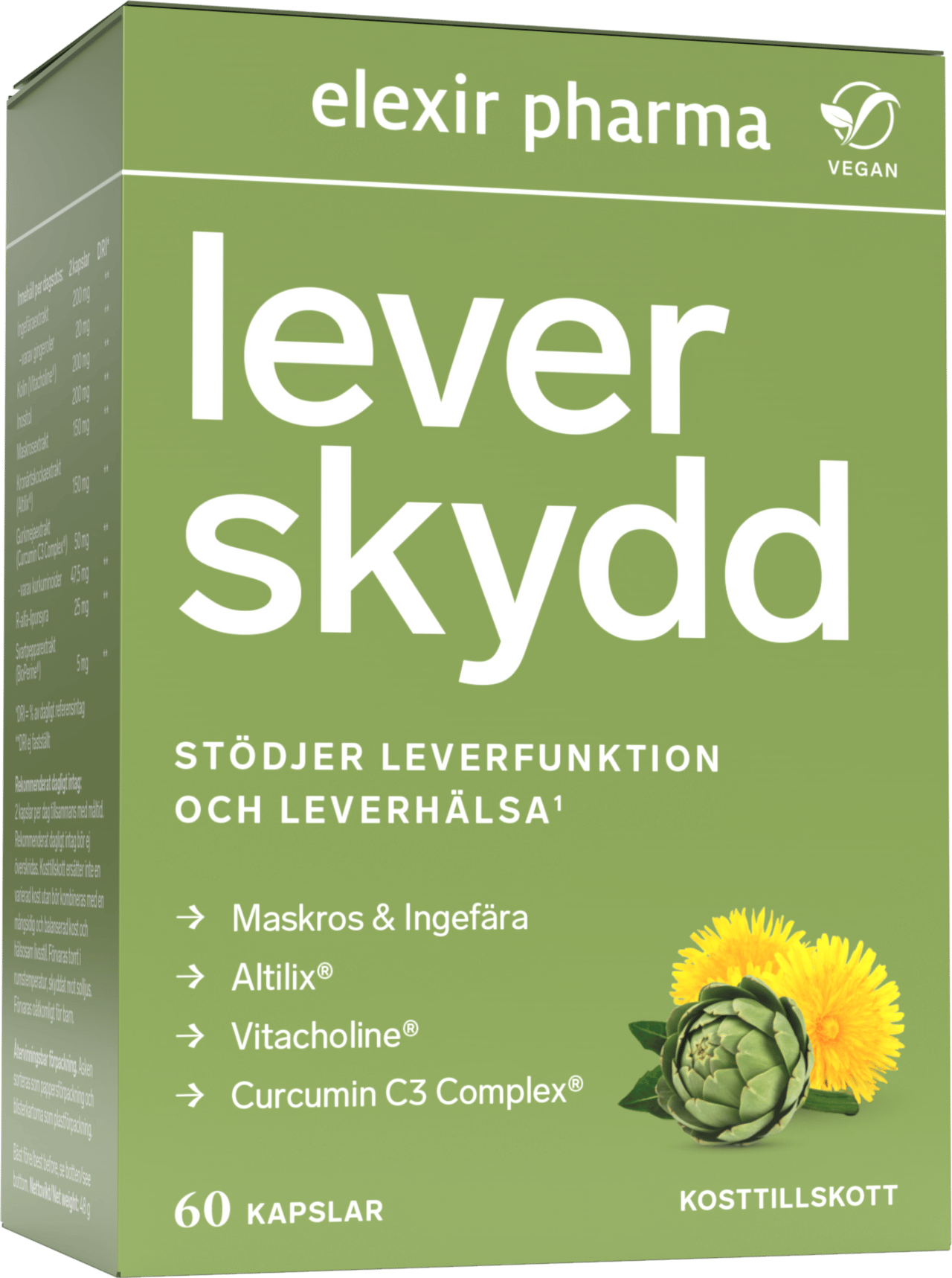 Elexir Pharma Leverskydd 60 kapslar