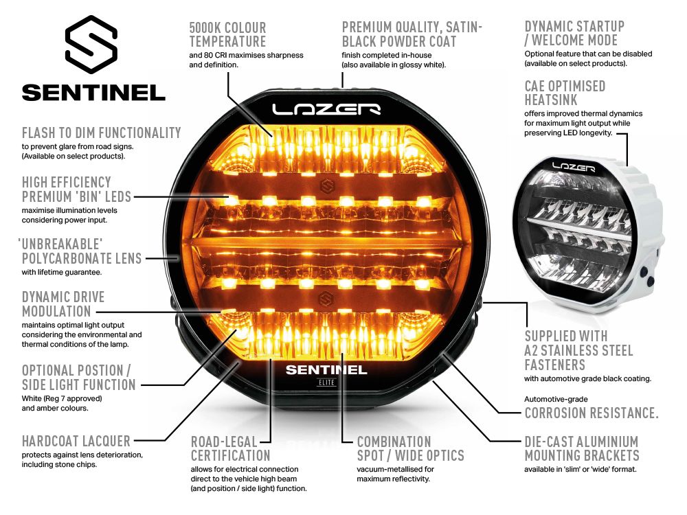 Lazer Sentinel 9 Highline LED Lisävalo | Valkoinen - 5
