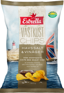 Estrella Västkust Havssalt & Vinäger 180g 10st