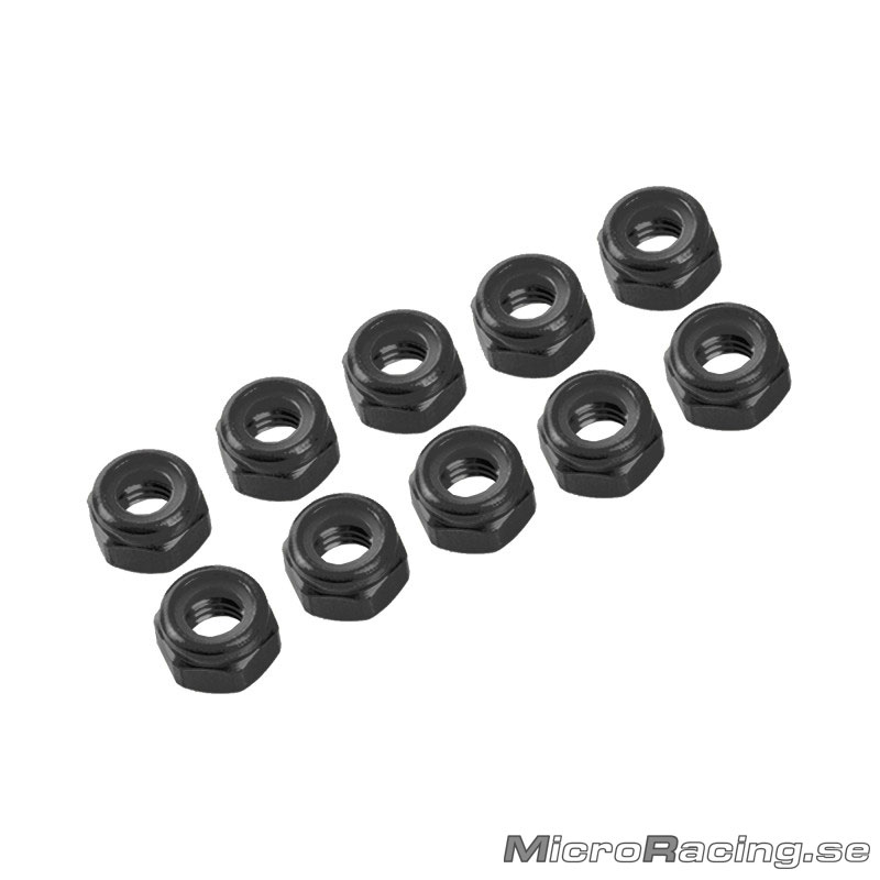 ULTIMATE - M4 Mutter, Nylon, Svart, Aluminium, 10st