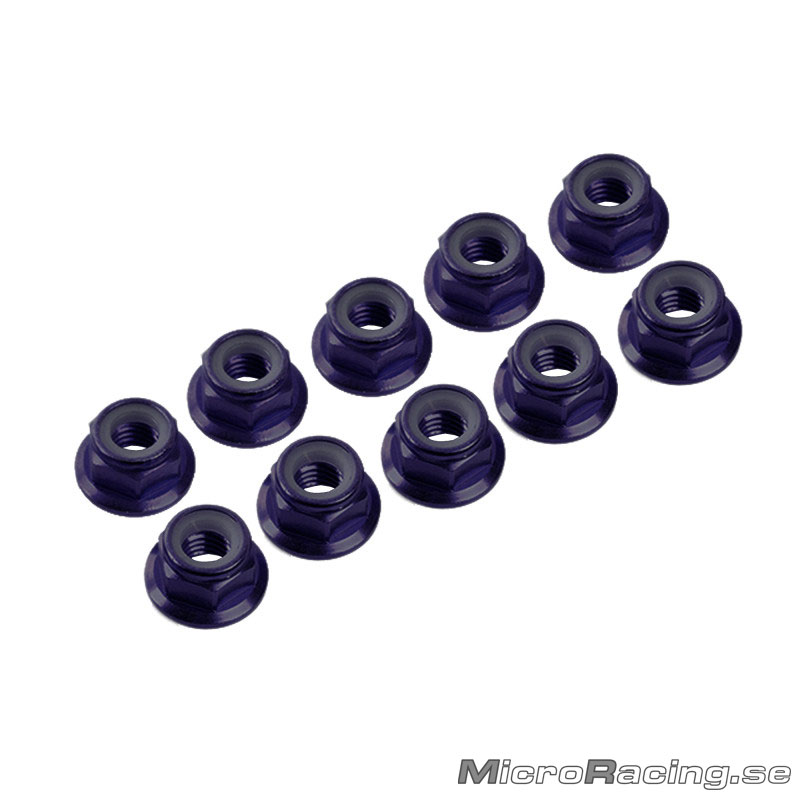 ULTIMATE - M4 Nut, Nylon, W/Flanged, Black, Aluminum, 10pcs