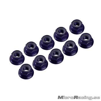 ULTIMATE - M4 Nut, Nylon, W/Flanged, Black, Aluminum, 10pcs